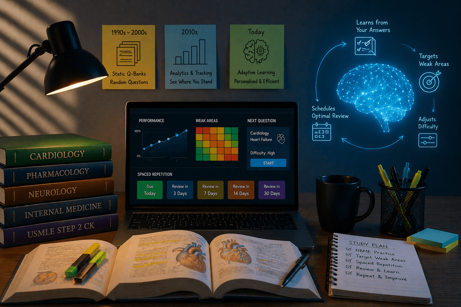 How AI Is Changing Medical Board Prep: Adaptive Q-Banks, Study Planners, and What Actually Works