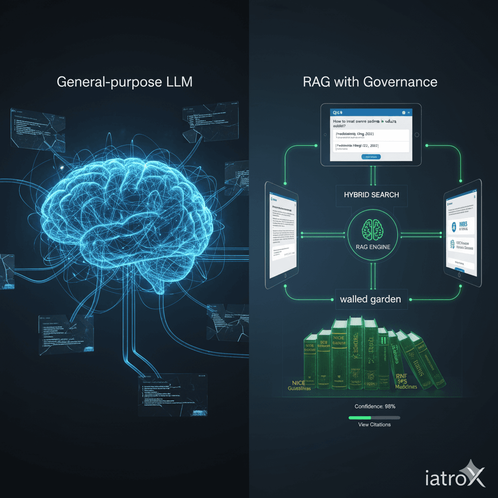 Clinical AI without the guesswork: how to ensure accuracy (and how iatroX does it with algorithmic search, RAG, and a gated knowledge base)