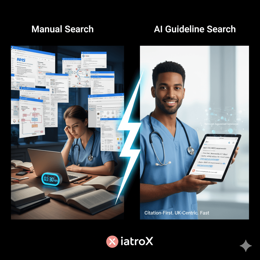 AI tools for UK clinical guidelines: safe search and exam-ready practice for trainees