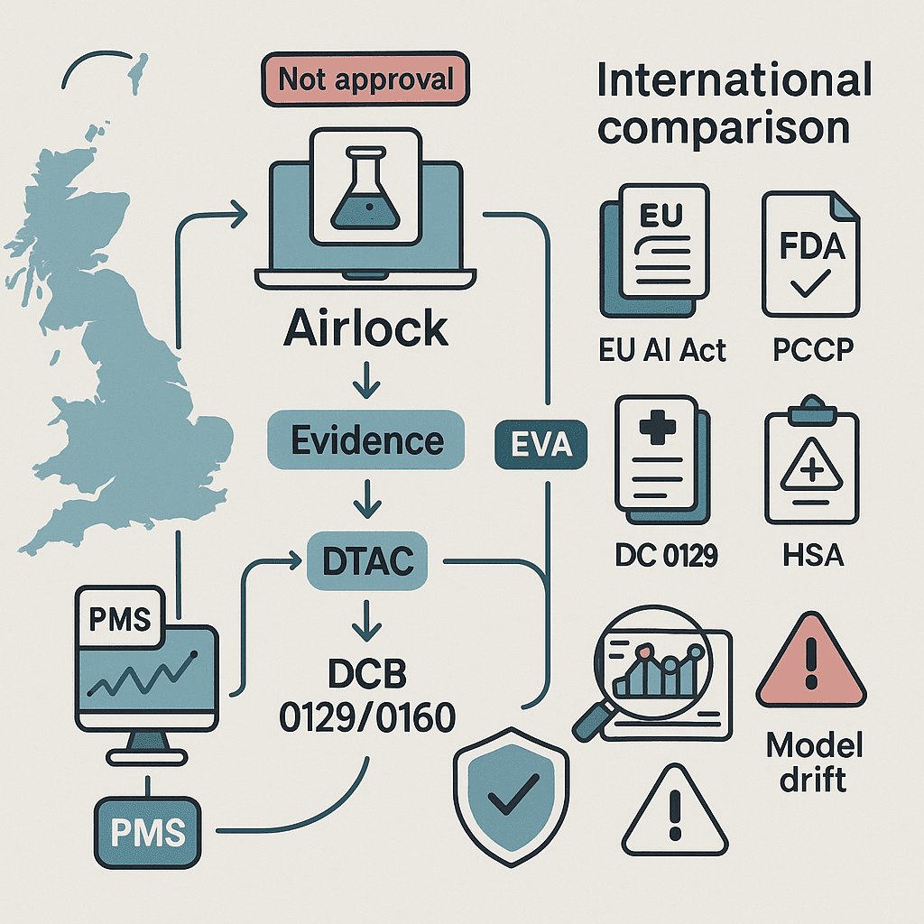 MHRA AI Airlock & the value of regulatory sandboxes (2025): a playbook for UK health AI — with comparisons to the EU, US and Singapore