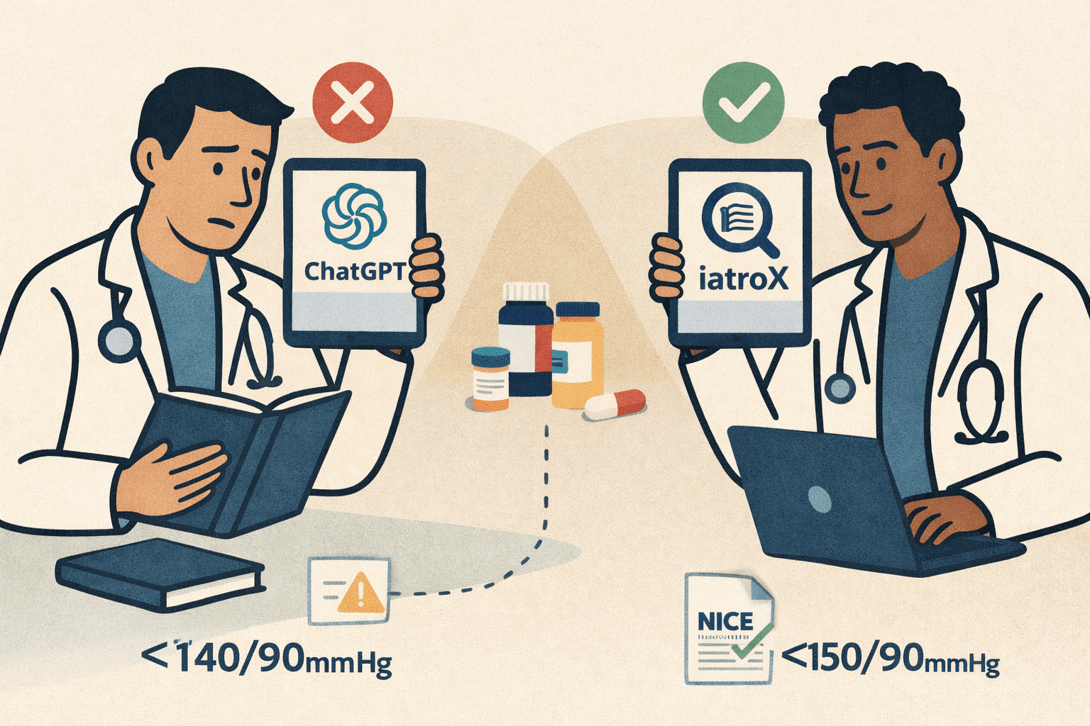 Why your general LLM will lie to you about hypertension guidelines (and how grounded AI doesn't)