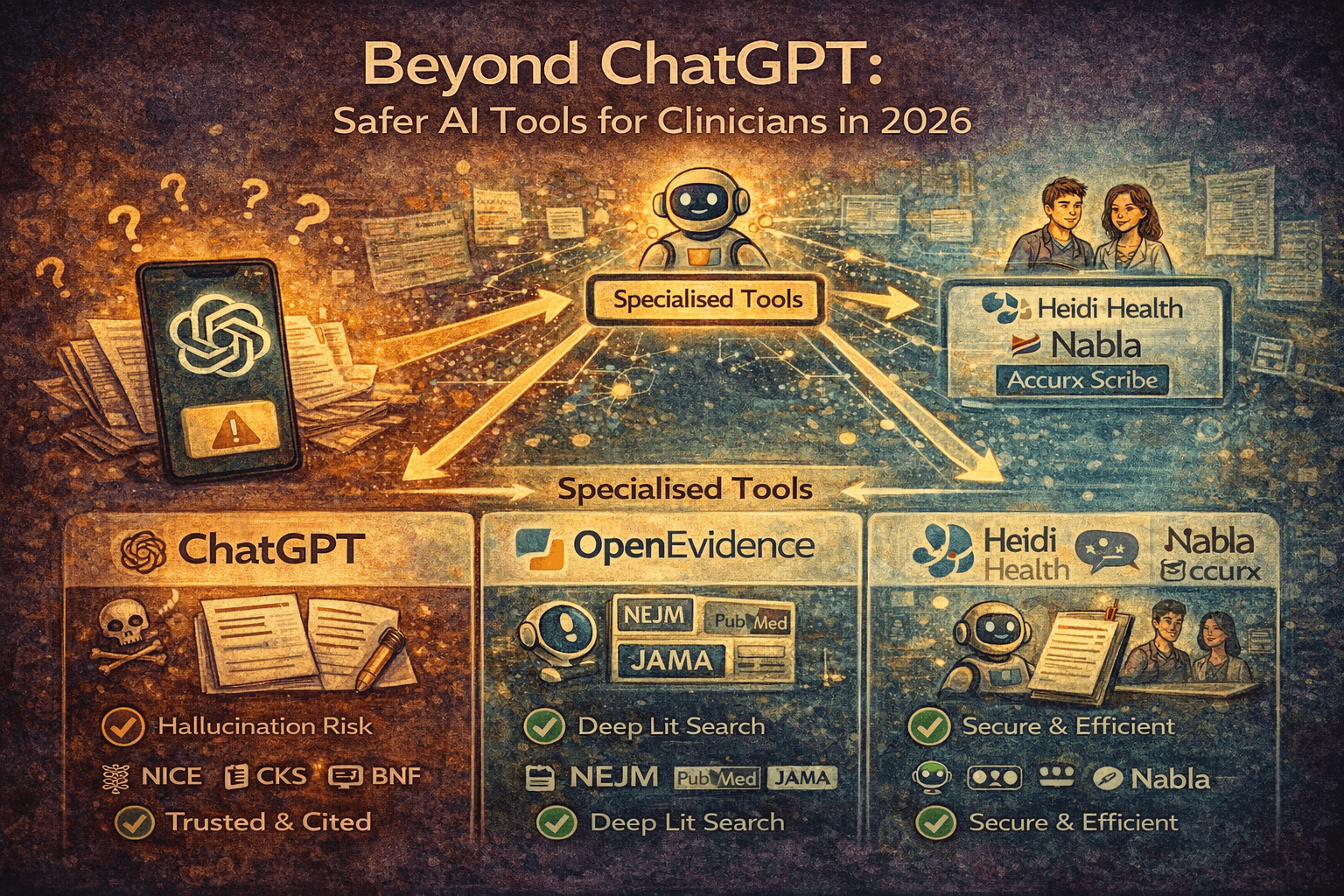 Best “ChatGPT alternatives for doctors” (2026): what to use instead of a general chatbot