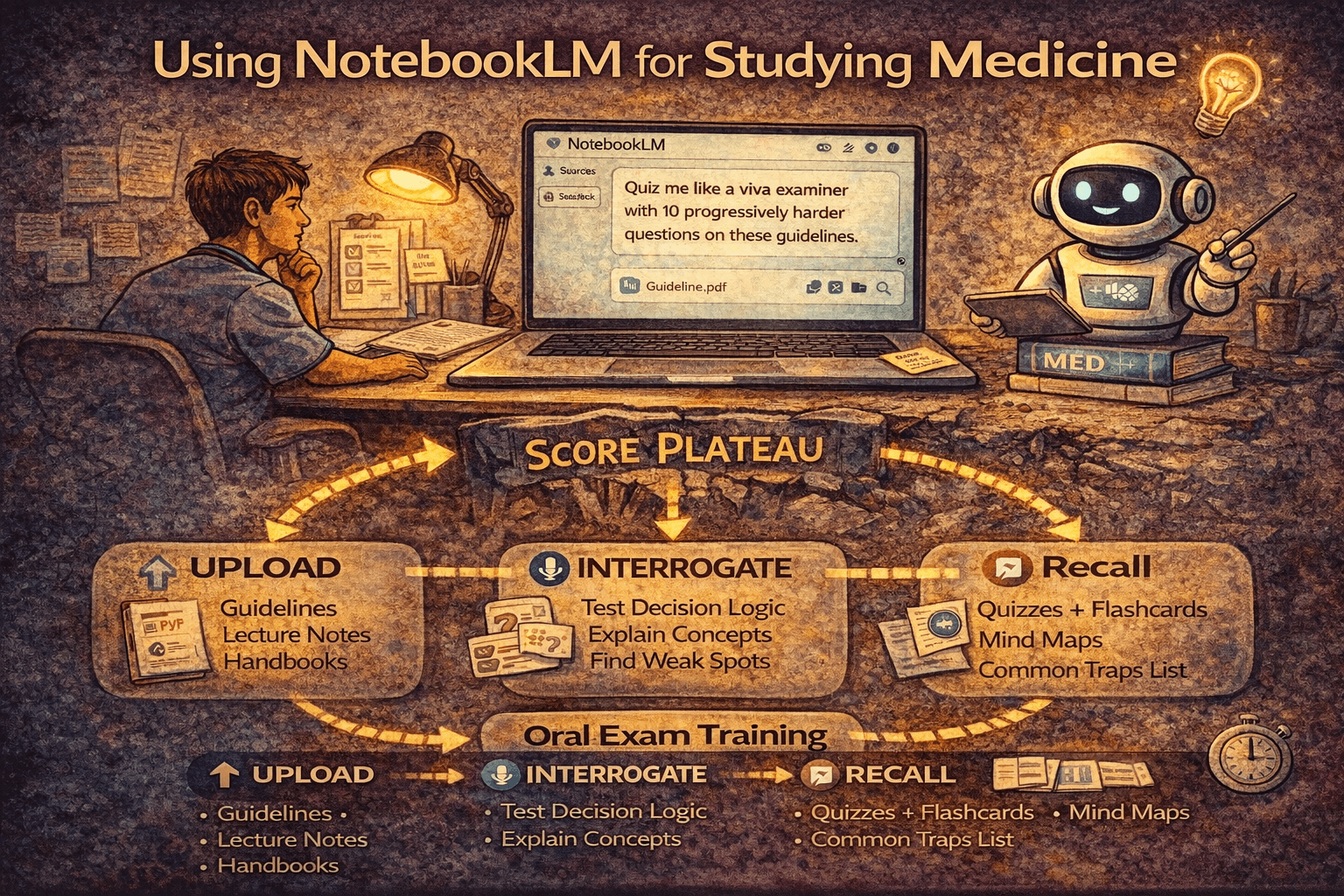 NotebookLM for exam prep: turn guidelines/notes into an “oral examiner” (cheap, fast, surprisingly effective)