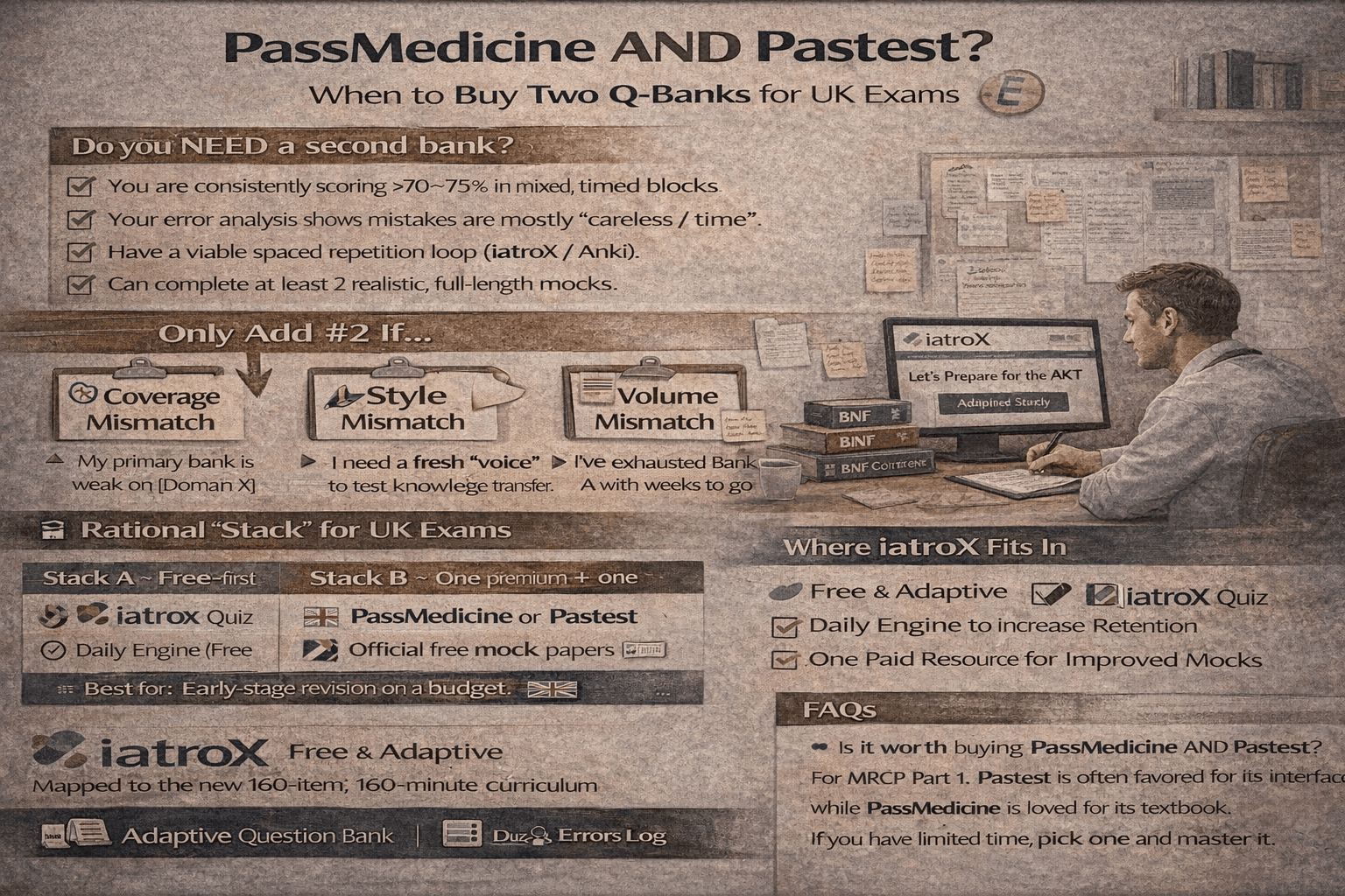 Image for One Q-bank or multiple? A rational approach for UK exams (cost, coverage, and cognitive load)