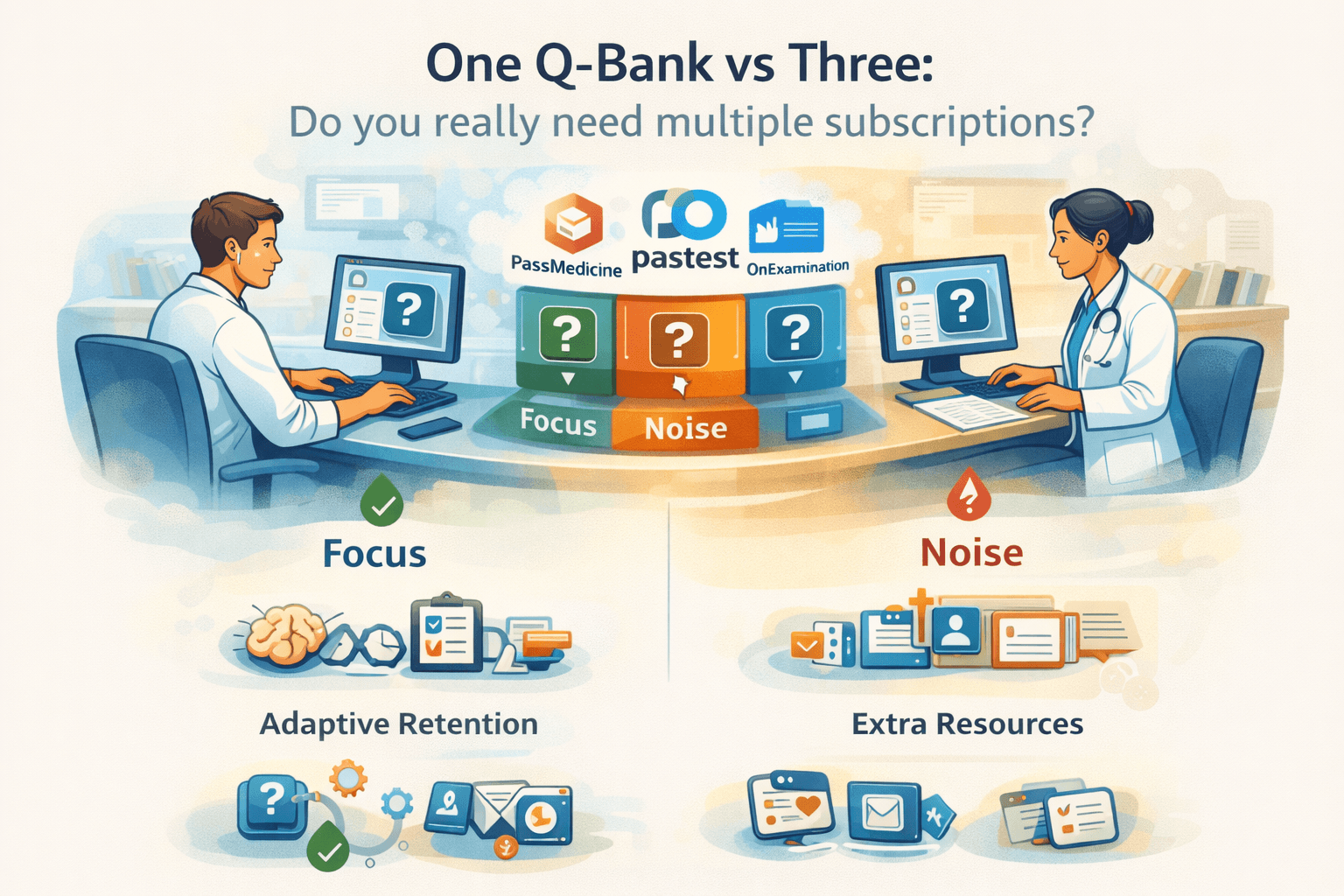 One q-bank or multiple? A rational framework for UK exams (cost, coverage, and cognitive load)