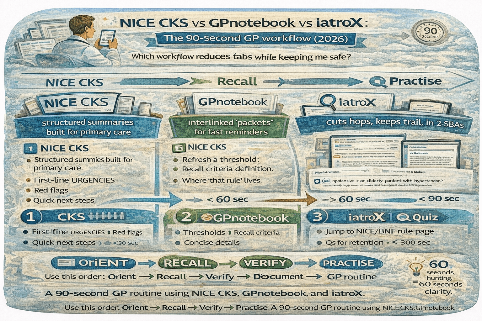 Image for NICE CKS vs GPnotebook vs iatroX: the 90-second GP workflow (2026)
