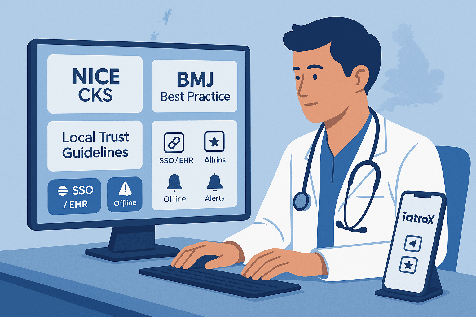 Featured image for A new doctor's guide to essential UK clinical reference tools: NICE CKS, BMJ Best Practice, and iatroX