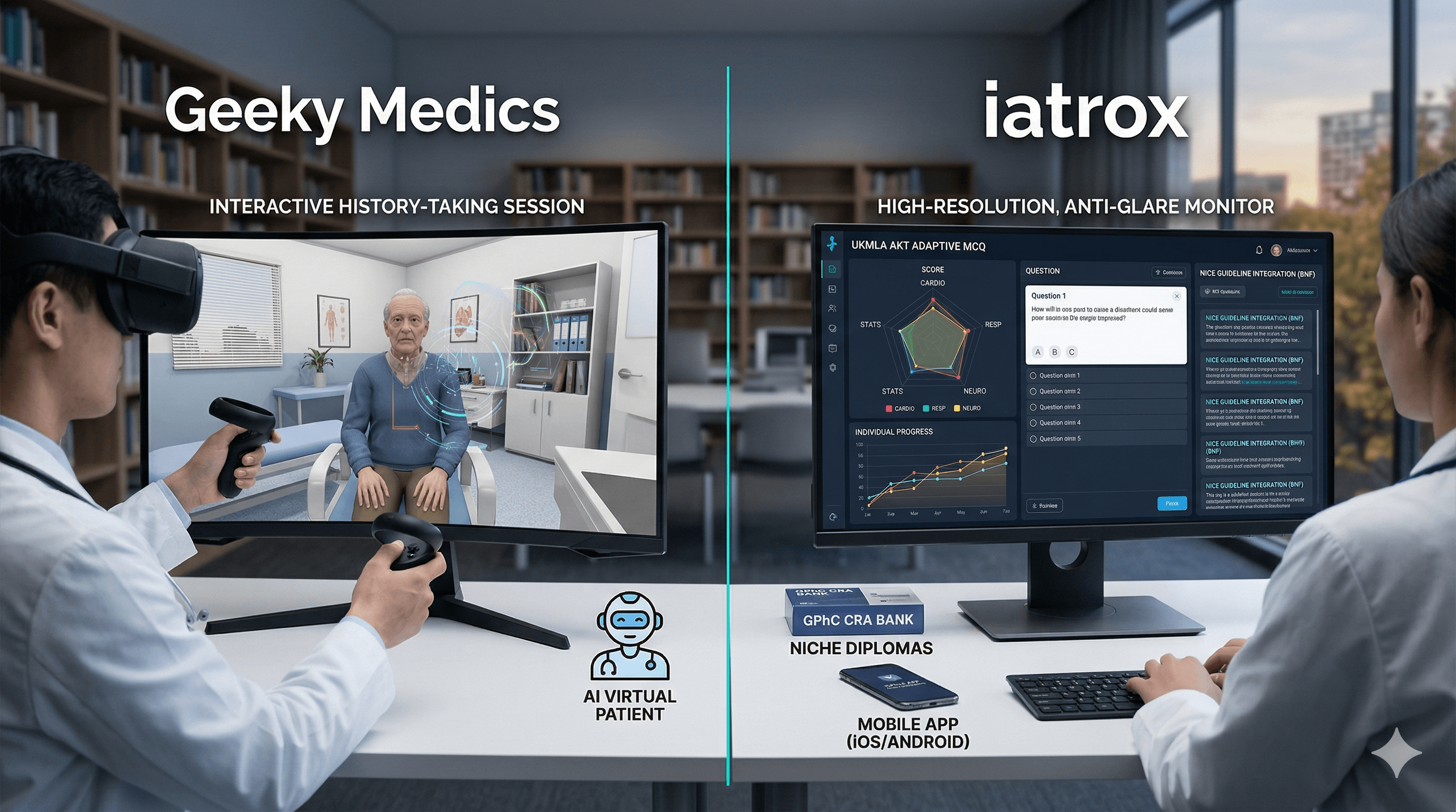 iatroX vs Geeky Medics — 2026 Comparison