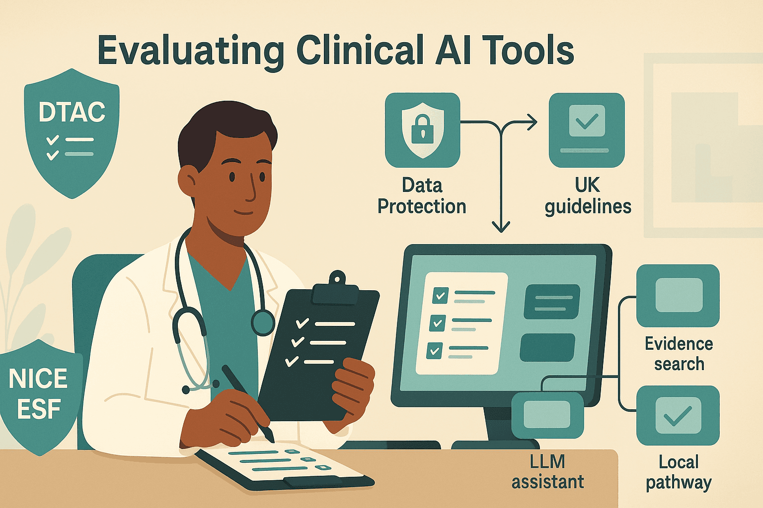 OpenEvidence vs ChatGPT-5 vs Medwise AI (plus iatroX): a UK clinician’s guide to AI clinical tools under DTAC & NICE ESF