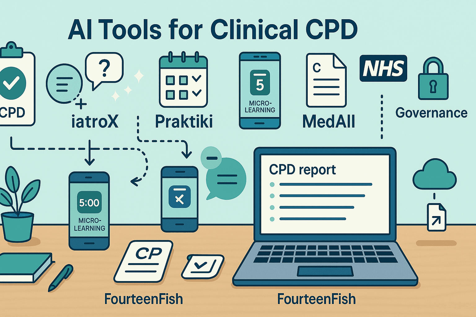 CPD in 2025: smarter tracking & “learning-by-doing” — with iatroX, Praktiki, BMJ Best Practice, MedAll, FourteenFish & Clarity