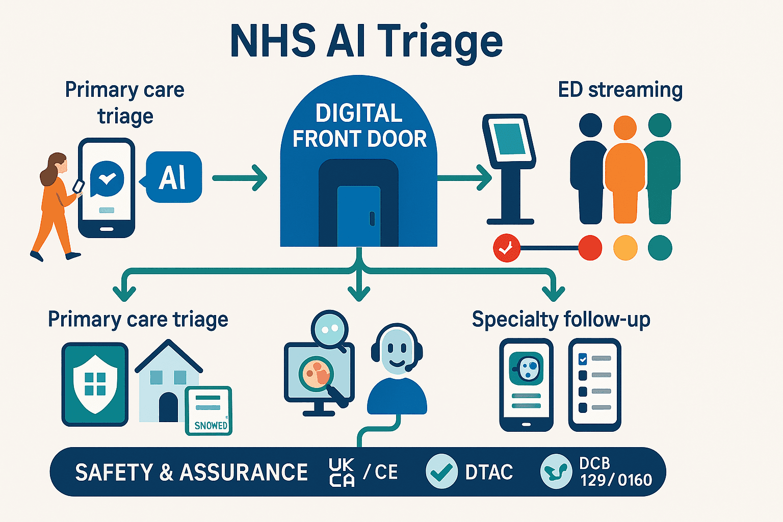AI triage in the NHS (2025): Anima, PATCHS AI, Klinik, eConsult eTriage, Ada, Symptoma & Ufonia — features, compliance, and use-cases