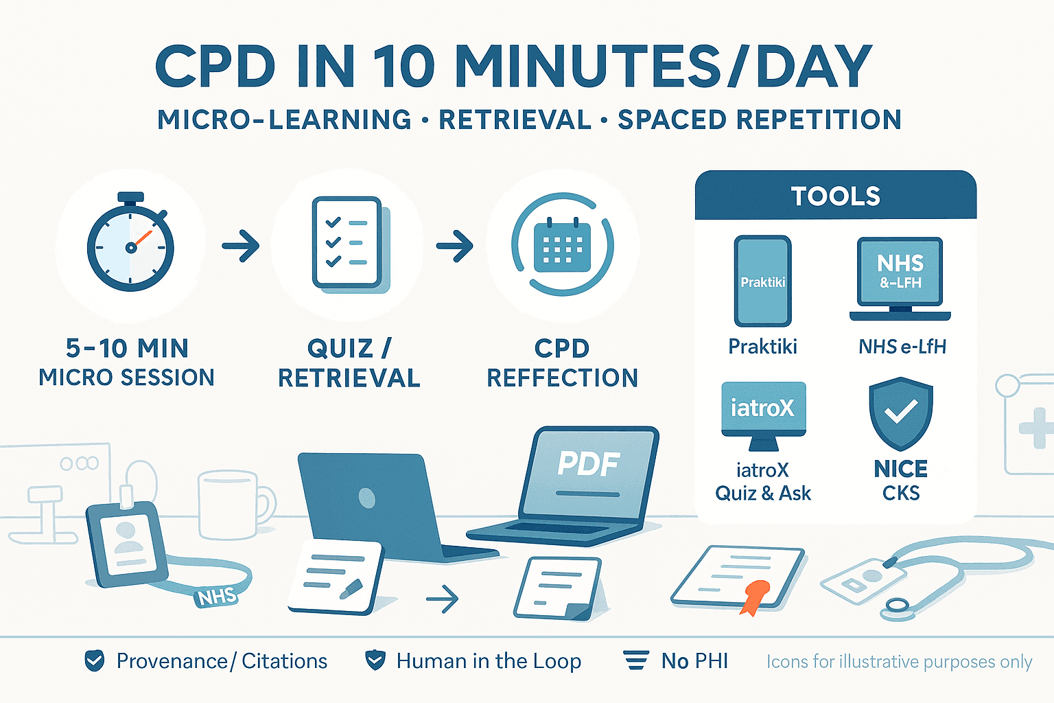 Micro-learning that counts: faster knowledge, better retention, easier CPD (feat. Praktiki, iatroX & friends)