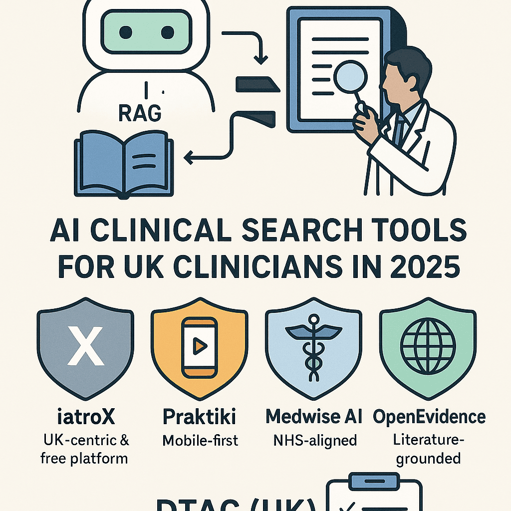 “ChatGPT for doctors” in 2025: iatroX vs Praktiki vs Medwise AI vs OpenEvidence — features, adoption, and governance