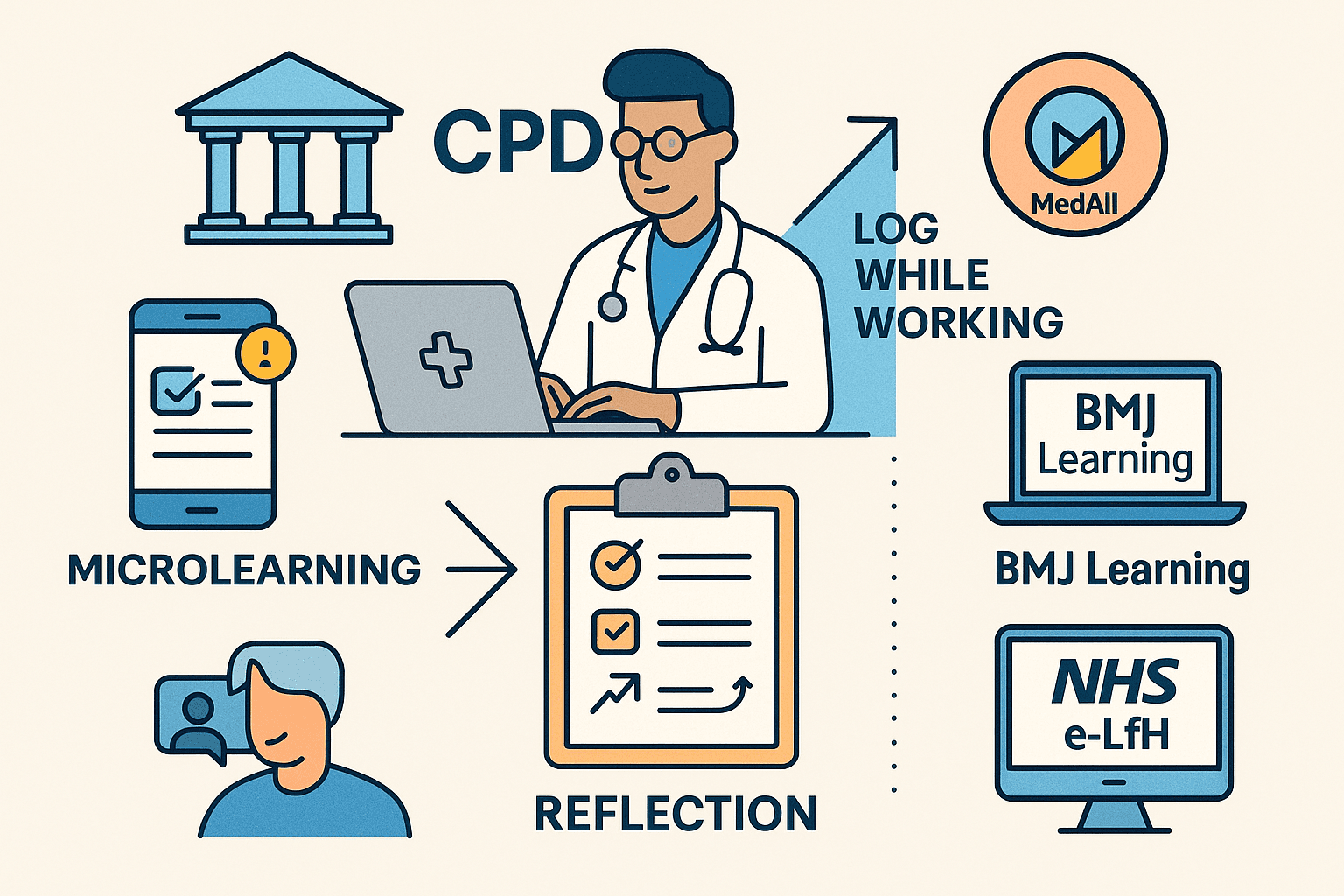 CPD in less time (UK, 2025): high-yield strategies, microlearning, and “log-while-working” tools (incl. iatroX)