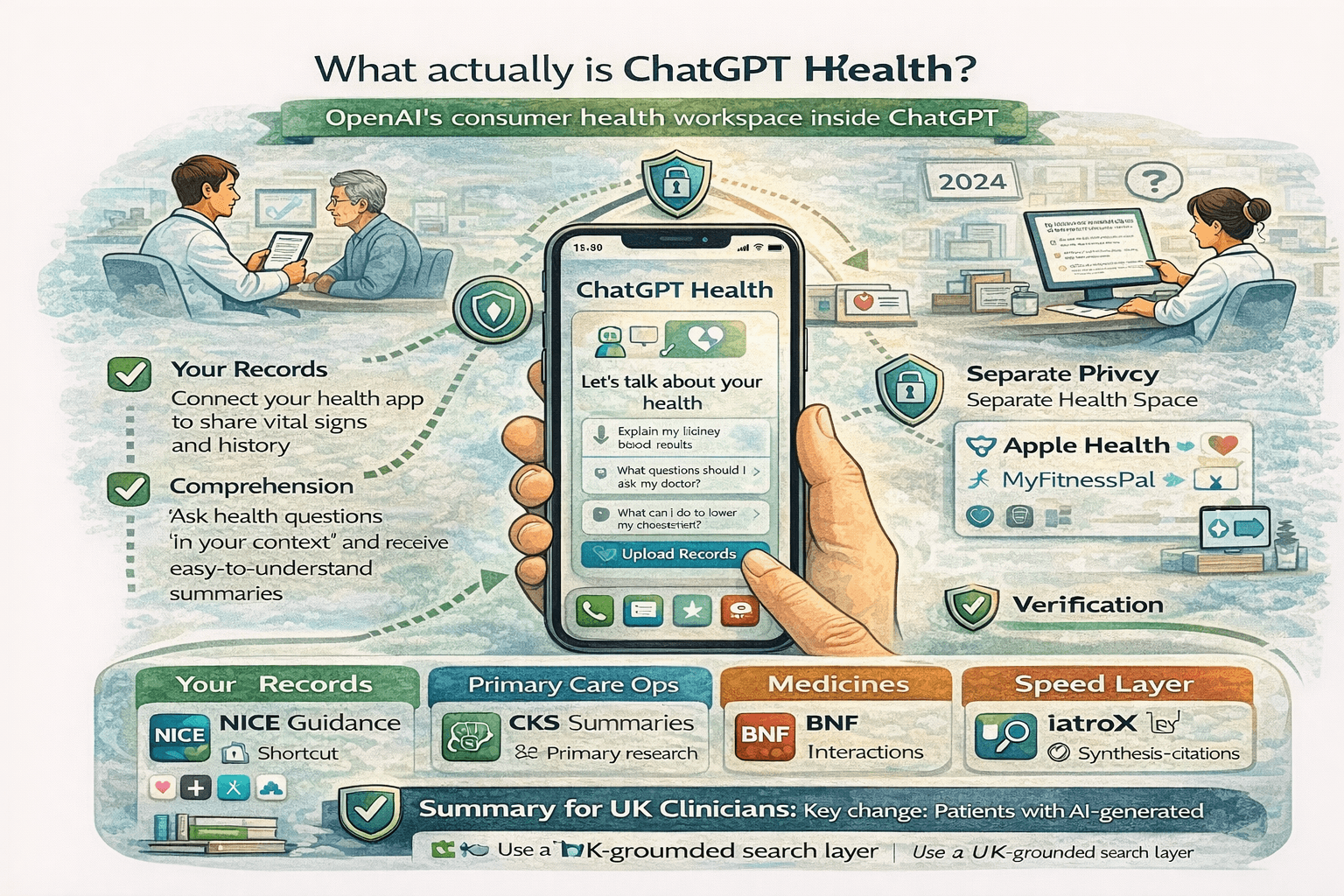 Featured image for ChatGPT Health (GPT Health) Explained for Clinicians: What It Is, What It Isn’t, and Why It Matters