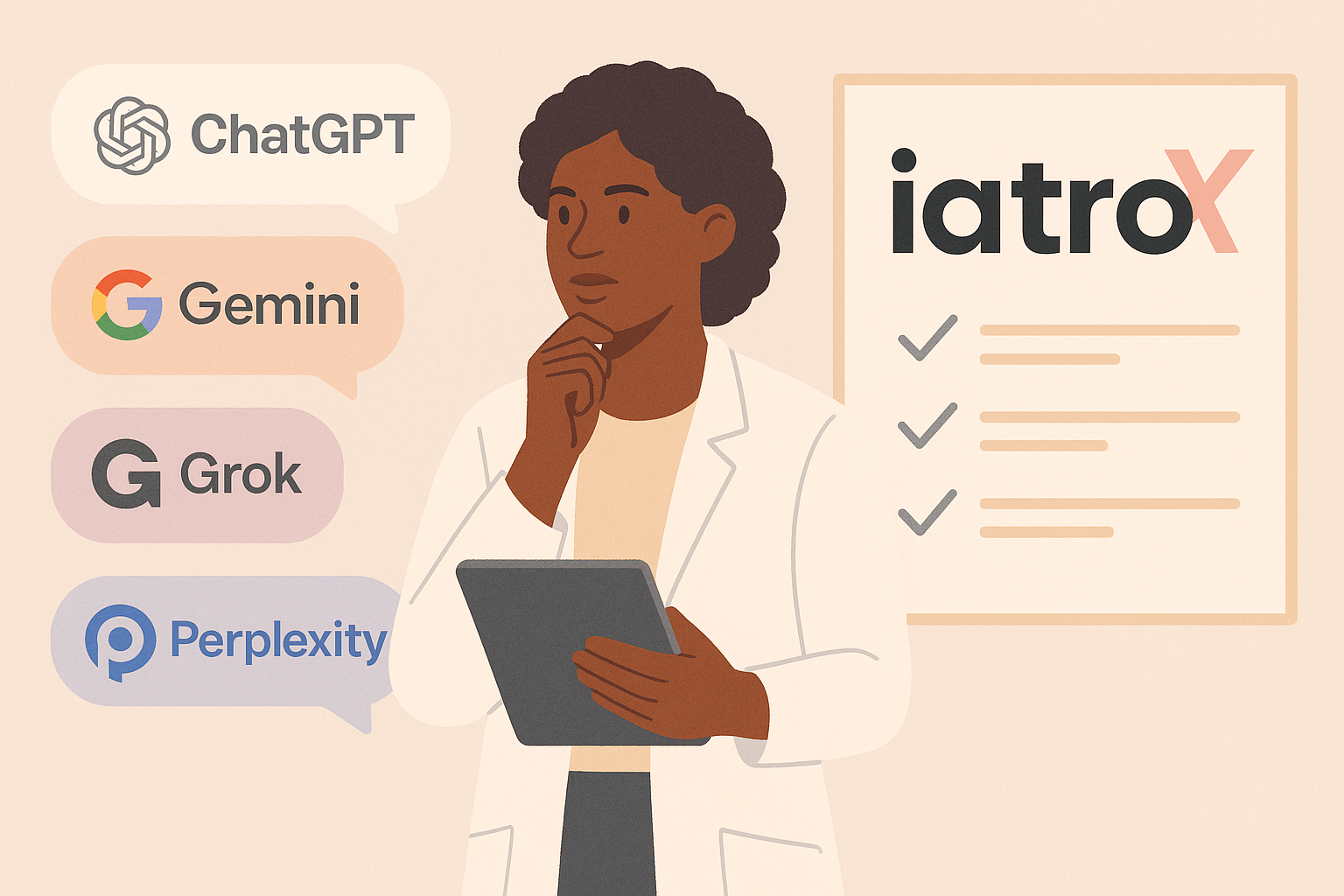 The AI second opinion: ChatGPT, Gemini, Grok, Perplexity, or a dedicated medical AI like iatroX?