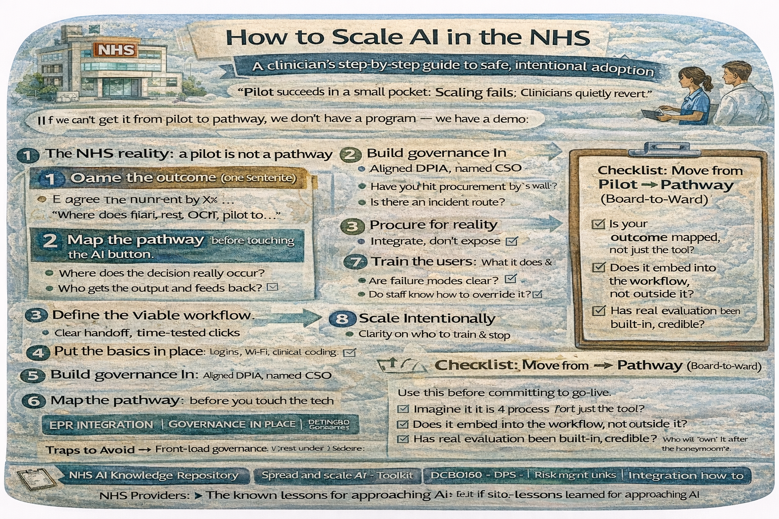 NHS AI in practice: 7 reasons pilots die (and the playbook to scale safely)
