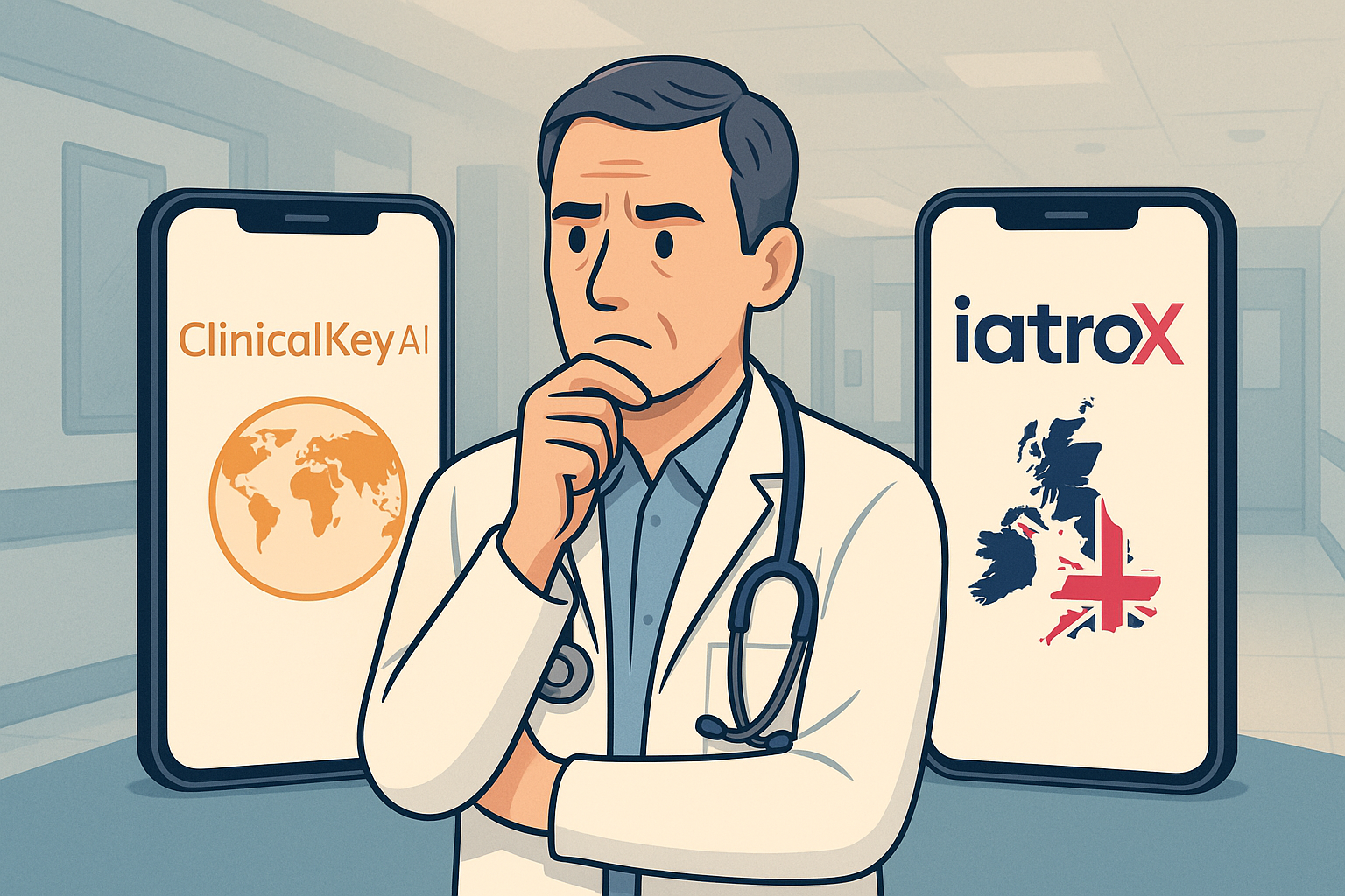 ClinicalKey AI vs. iatroX: choosing your AI co-pilot for UK clinical practice